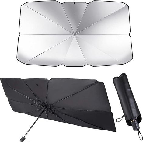 Parasol plegable para parabrisas de coche, que ofrece protección solar y aislamiento térmico, 80 x 140 cm. (1/5)