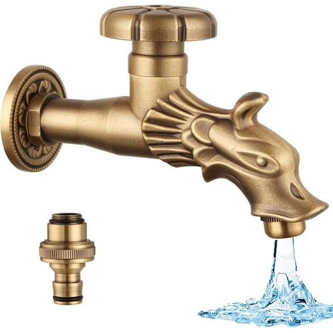 Antique Robinet de Jardin Style Renaissance 1/2" Robinet Gargouille en Laiton pour Fontaine Design tête de Dragon Et machine à laver 1 (1/5)