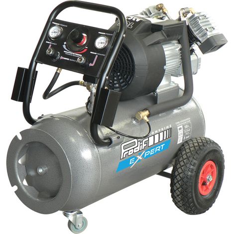 Prodif – Compresseur coaxial 50L 3,5CV – Monocylindre sur roues – Débit d’air élevé – Accessoires offerts : tuyau 5m, manomètre, soufflette (1/3)