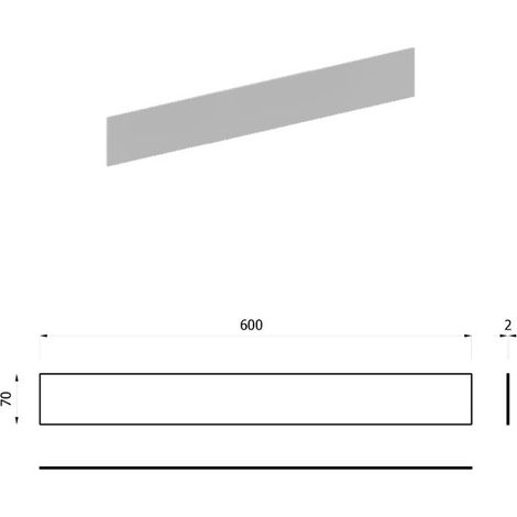 Click fascia metallica a muro 600 mm - bianco opaco EVCKFM60B