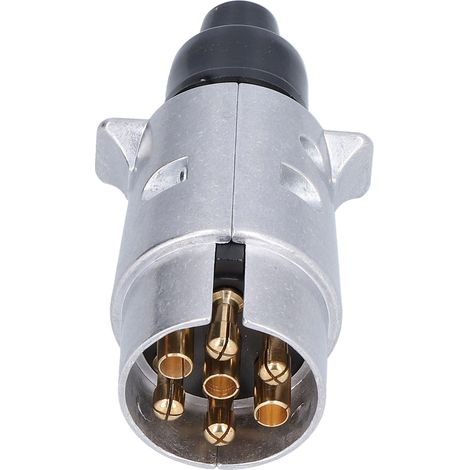 Connecteur électrique 7 broches remorque camion prise étanche 12V argenté pour caravane véhicule européen (1/5)