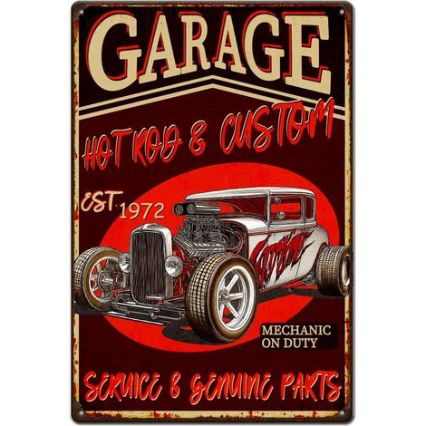Plaque Metal Vintage pour Voiture Modifiée pour Voiture Plaque Decorative Plaque Vintage Plaques Amusants Plaque Decorative Panneau Decoratif Exterieur Metal (1/5)