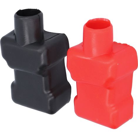 2 caches universels en caoutchouc pour bornes de batterie, protecteurs positif négatif, capuchons de protection, accessoires auto (1/5)