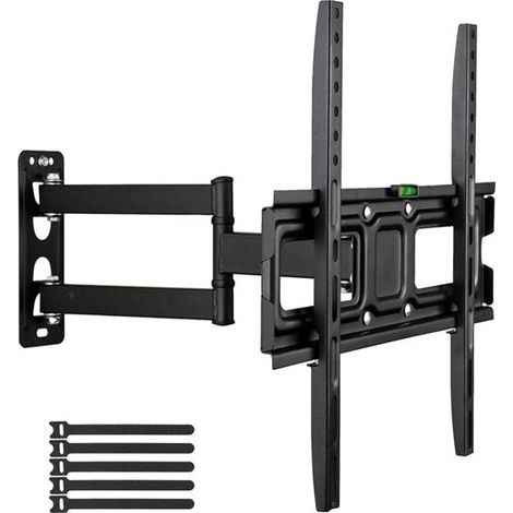 Adjustable Single Pendulum TV Stand for 32-65 Inch Screens, Small Base, Supports 35KG, VESA 400x400, Tilt -10 to 10 Degrees