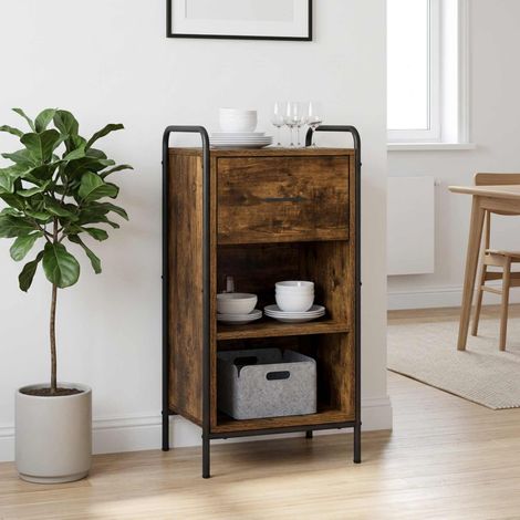 vidaXL Sideboard Smoked Oak 40 x 33 x 80.5 cm Engineered Wood (1/5)