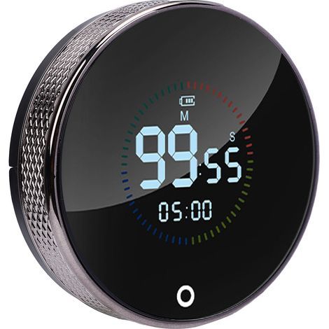 Minuteur de cuisine magnétique rechargeable USB – Grand écran, fonction chronomètre et compte à rebours, aimant puissant, batterie 400 mAh, pour cuisine, pâtisserie et études (1/5)