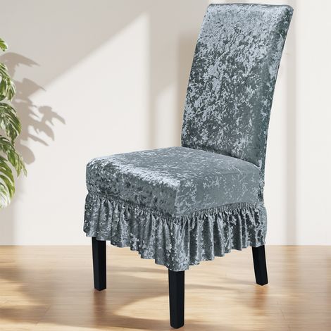 Coprisedia spesso ed elastico con bordo in pile, tinta unita, universale per uso domestico e alberghiero, coprisedia con schienale alto - grigio scuro