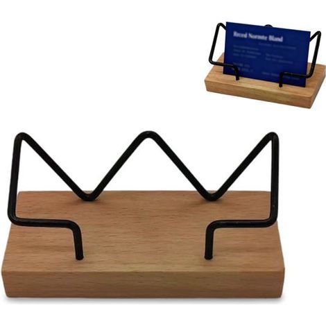 Porte-cartes de visite en bois, présentoir de bureau, organiseur de cartes de visite pour le bureau et la maison. (1/5)