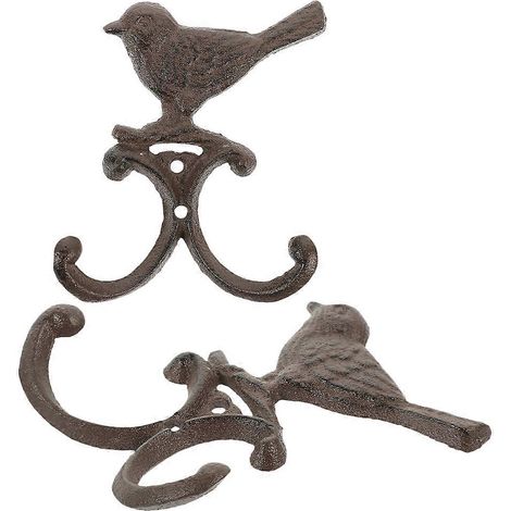 Lot de 2 crochets muraux décoratifs en forme d'oiseau, patères, porte-manteaux, décoration intérieure (1/5)