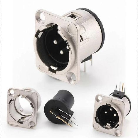 Connecteur XLR 3 broches NC3MD-H pour circuit imprimé, horizontal, plaqué argent - JBMEDIA (1 pièce) (1/4)