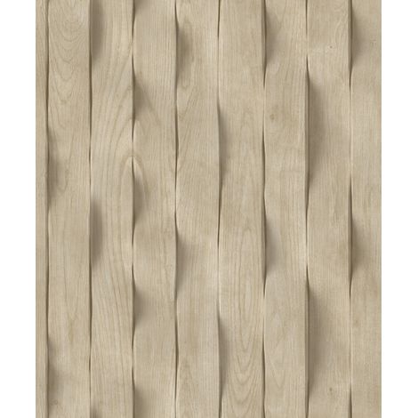 Papier peint effet lambris bois clair vertical (1/2)