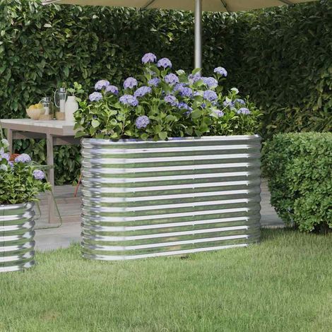 vidaXL Jardinera arriate acero galvanizado plata 114x40x68 cm (1/5)