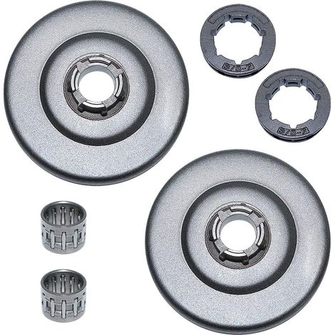 Tambour d’embrayage 3/8 7T avec kit roulement et jante 2 pièces pour tronçonneuses Husqvarna 61 66 162 266 268 272 272XP Jonsered 625 630 670 (1/5)