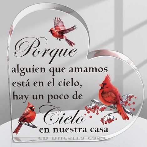 Plaque décorative cœur acrylique, objet souvenir élégant pour papa maman sœur(15 cm) (1/4)