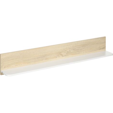 Étagère murale flottante en bois pour salon, 120 x 15 x 20 cm, chêne et blanc, chambre, couloir, cuisine, salle de bain