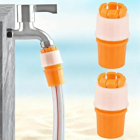 Set mit 2 Wasserhahn-Schlauchverbindern, Schnellanschluss-Produktadapter, 20-mm-Schnellverbinder aus Kunststoff (1/4)