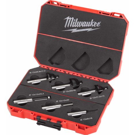 Milwaukee Fräsersatz für Oberfräsen 12 mm 6tlg. (1/2)