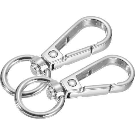 10Pcs Mousquetons À Pivot, Mousquetons Classiques en Alliage De Zinc À Gâchette Pivotante, Fermoirs À Poussoir pour Lanyard DIY Créations (1/2", Argent) (1/5)