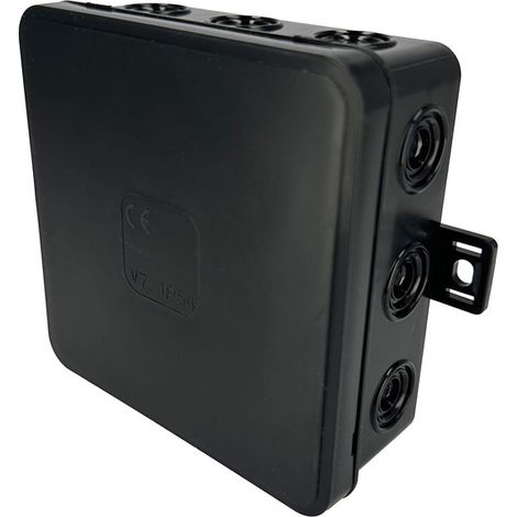Boîte de dérivation en saillie 100x100x41mm IP54 12 passe-câbles à membrane intégrés noir V7 EDO777920 EDO Technic (1/5)