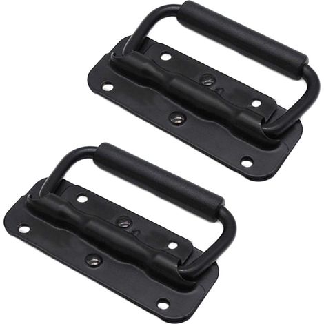 2 Stück Edelstahl-Zuggriffe, Kastengriff, Hebekasten, Werkzeuge, Federklappgriff, Edelstahlgriff, Kistengriffe, Zugfedergriffe (100 mm) (1/5)