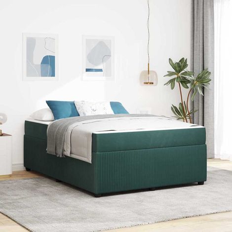 Estructura de cama Verde oscuro 140 x 200 cm tela (1/5)
