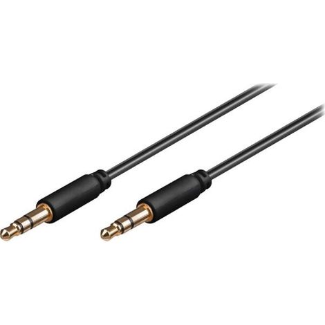 Cable noir Jack 3.5mm 3pin Male vers Male 3m or