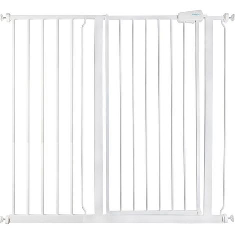 Safetots Extra Tall Metal Safety Gate Pressure Fit, 107.4cm - 115cm, White, 104cm in Height, Extra Tall Baby Gate