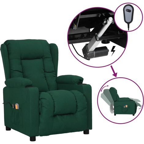 Fauteuil électrique de massage, Fauteuil Relax,Chaise Massage Vert foncé Tissu XJDT985735 (1/5)
