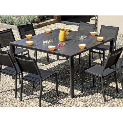 Tavolo in alluminio allungabile, con gambe scorrevoli color antracite MALIGI HOME MG-FLORA Antracite (1/5)