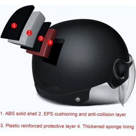 Casquette d'été ouverte, casque de moto jet avec double visière solaire (1/4)