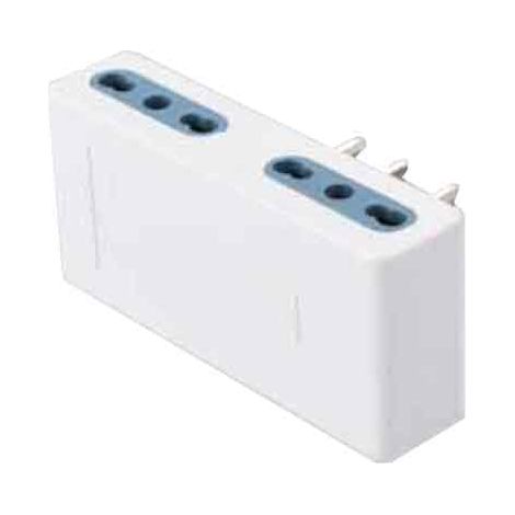 Adattatore Quadruplo 10A Ideal Star 2P con T Prese 10A 2P con T