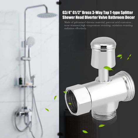Adaptateur En Laiton G3/4 Vers G1/2 - Robinet De Dérivation 3 Voies Pour Douche - Installation Salle De Bain - 1 Pièce (1/5)