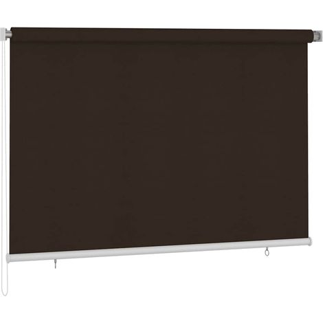 Store enrouleur d'extérieur pare-soleil en HDPE pour balcon et terrasse marron 225 x 140 cm - PANGIVO (1/5)