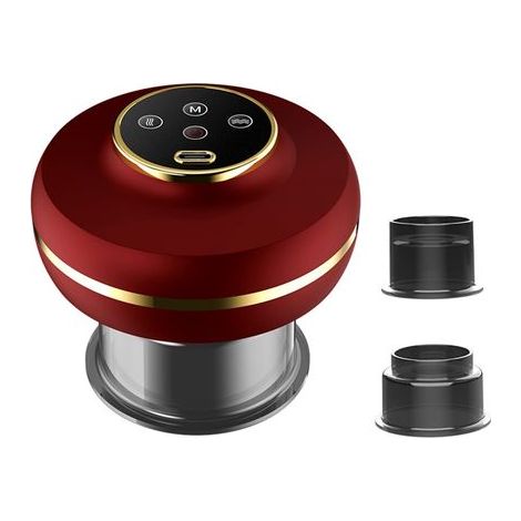 Elektrisches Saugmassagegerät, Anti-Cellulite-Massagegerät, tragbares Saugmassage-Set mit Rotlicht, 3 Modi zur Linderung von Muskelschmerzen und Schwellungen (Farbe: Rot) (1/5)