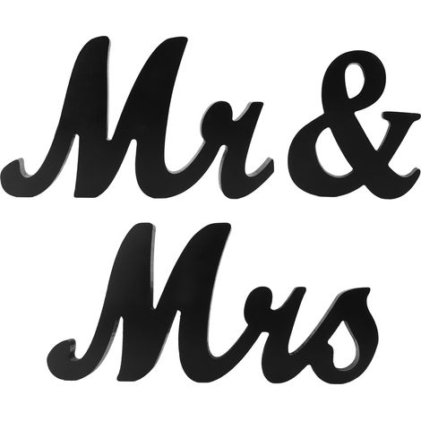 Décoration en bois avec lettres « Monsieur et Madame », design unique, alphabet décoratif en panneau de fibres de densité moyenne. (1/5)