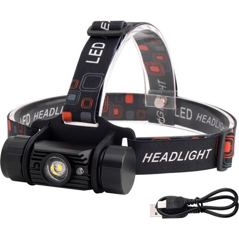 Phare multifonctionnel puissant Puissance maximale 2500 lumens Portée maximale 166 m IPX 8 lampe frontale LED rechargeable étanche pour le sport, le travail, la pêche et plus encore (1/5)