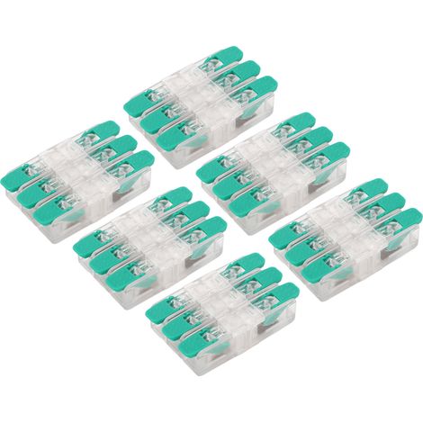 Lot de 10 connecteurs de câblage rapide 3 entrées/3 sorties pour câbles électriques, bornes de conducteur, section 0,5-6 mm², 41 A, 450 V (1/5)