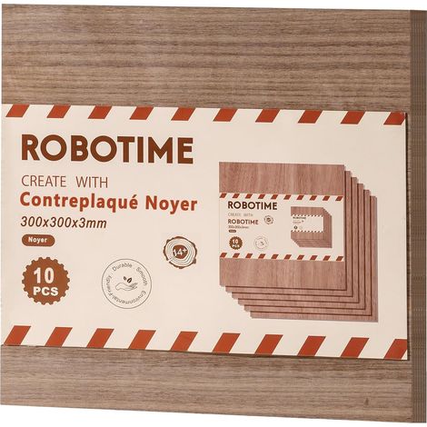 Placages en Noyer Contreplaqué, 10 Pièces 300x300x3mm, Planche Bois Brut, Panneau Feuille Découpe Laser, Idéal Pour Peinture, Pyrogravure, Bricolage Fabrication De Maquettes (1/5)