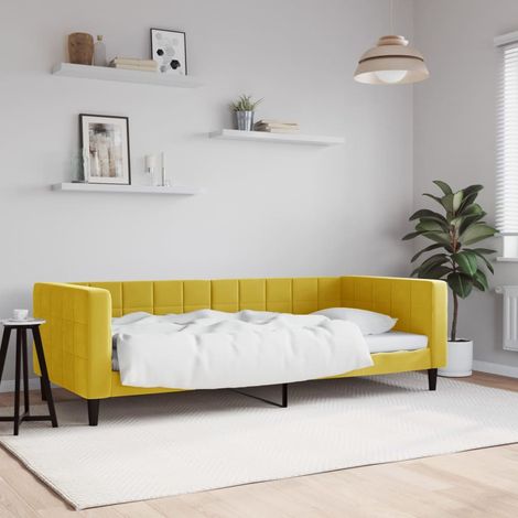 vidaXL Letto da Giorno Giallo 90x200 cm in Velluto (1/5)
