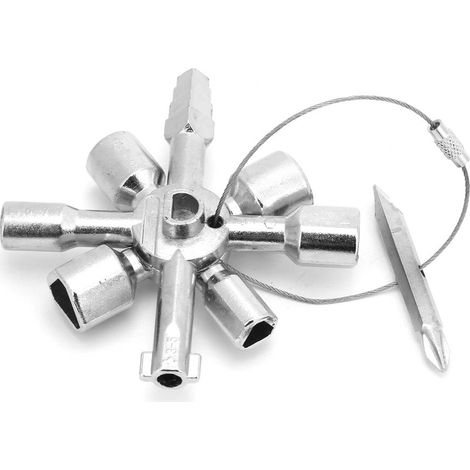 Clé multifonction 10 en 1 pour électricien, plombier, interrupteur en croix, clé carrée et triangulaire (1/5)