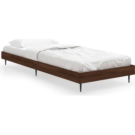 Cadre de lit chêne marron 75x190 bois d'ingénierie (1/5)