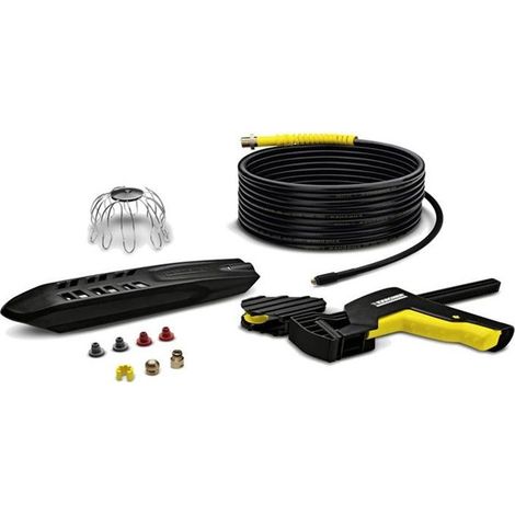 Kit nettoyage canalisations + gouttières KARCHER - Haute pression - 20m - Tête en laiton (1/3)