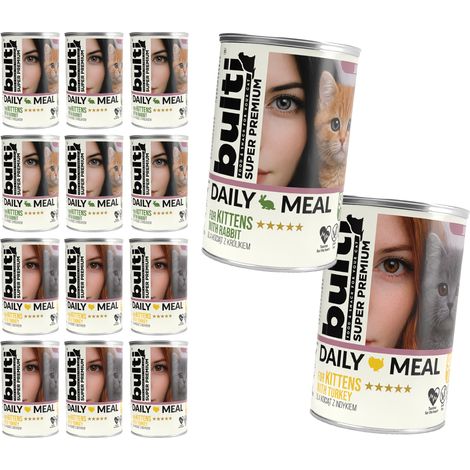 BULTI Repas Quotidien pour Chatons, Aliment Humide pour Chatons, Mélange de Saveurs, 12 x 400 g (1/5)