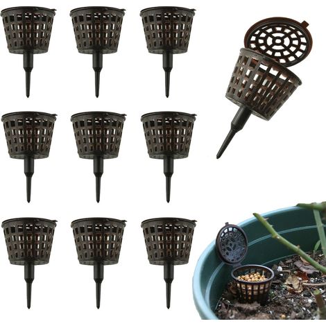 Lot de 10 paniers d'engrais pour bonsaï avec couvercle, petits pots de jardin, pots de nutrition, boîtes d'engrais automatiques pour orchidées, succulentes, petites plantes