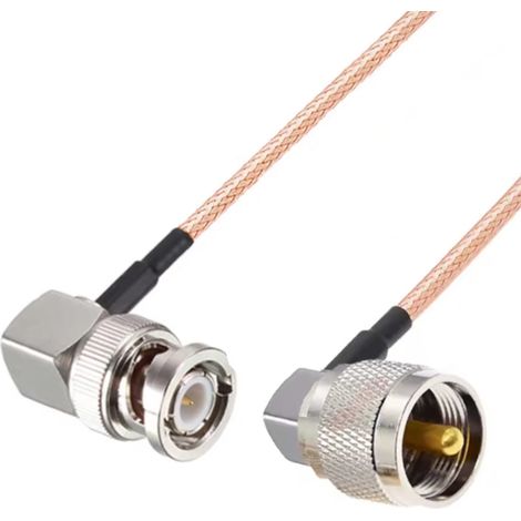 Cavo pigtail con connettore BNC ANGOLARE / Connettore UHF ANGOLARE RG316 2m