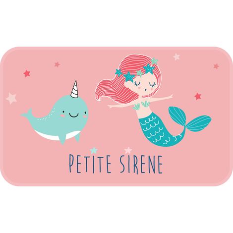 Tapis en velours Petite Sirène et Narval 45 x 75 cm