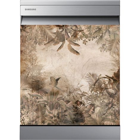 Stickers Lave vaisselle - Forêt tropicale - 60x60 cm - Adhésif BRILLANT (1/2)