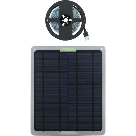 Tira de luz solar para el crecimiento de plantas, 20 W, IP65, LED impermeable, con caja de protección de batería, para invernadero, 3 metros (1/3)