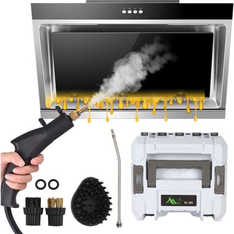 Limpiador a vapor, presión de vapor: 4 bar, tiempo de precalentamiento: 20 segundos, potencia: 2500 W, accesorios de limpieza para cortinas, baño, cocina y más, blanco (1/5)