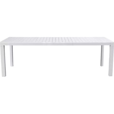 tavolo da esterno allungabile solaria "naxos" in alluminio bianco 160/240x90x77 cm (1/5)